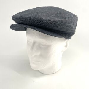 Trav’ler Country Gentleman 7.5 Plaid Gray Blue Newsboy Cap Hat Union Tag Vintage